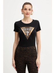 μπλουζάκι guess χρώμα: μαύρο, w5bi28 j1314 κύριο υλικό: 95% βαμβάκι, 5% σπάντεξ