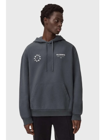 βαμβακερή μπλούζα allsaints χρώμα μαύρο, με κουκούλα