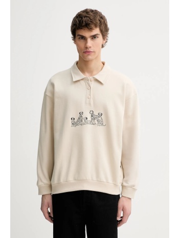 μπλούζα kaotiko χρώμα μπεζ, ar006-02-m002 κύριο υλικό 50%