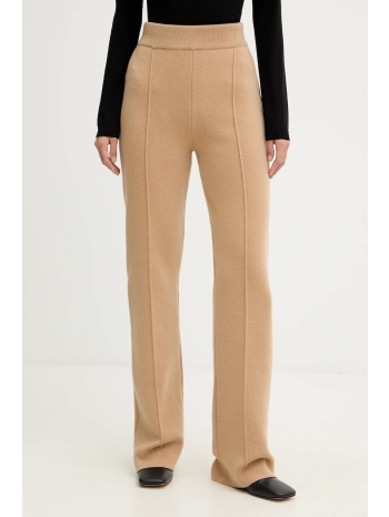 μάλλινο παντελόνι patou χρώμα μπεζ, kn2998041 90% μαλλί