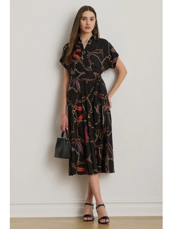 φόρεμα lauren ralph lauren χρώμα μαύρο, 200p02008 100%