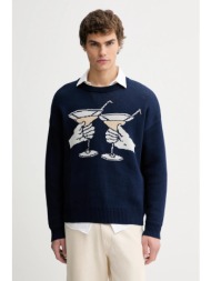 βαμβακερό πουλόβερ kaotiko χρώμα: ναυτικό μπλε, ar015-01-e002 100% βαμβάκι