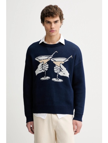 βαμβακερό πουλόβερ kaotiko χρώμα ναυτικό μπλε