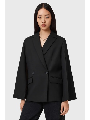 σακάκι allsaints χρώμα μαύρο, w050qd κύριο υλικό 69%