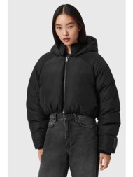 μπουφάν allsaints χρώμα: μαύρο, w078od 100% πολυεστέρας