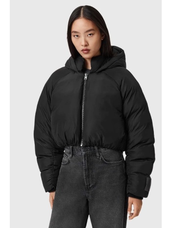 μπουφάν allsaints χρώμα μαύρο, w078od 100% πολυεστέρας