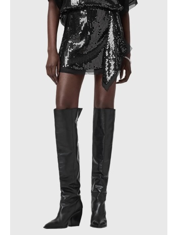 φούστα allsaints χρώμα μαύρο, w035rd 100% ανακυκλωμένος