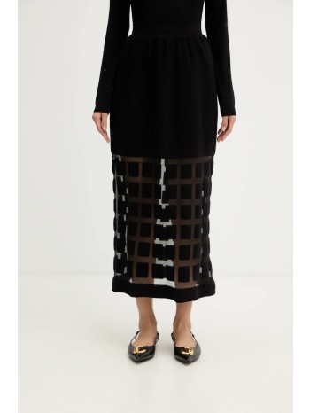 μάλλινη φούστα liviana conti χρώμα μαύρο, l5wa78 κύριο