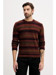 πουλόβερ με προσθήκη μαλλιού united colors of benetton χρώμα: μπορντό, 1hnnk10at 50% ακρυλικό, 33% π