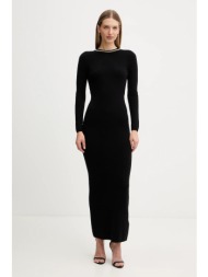 φόρεμα με προσθήκη μαλλιού marciano guess abel χρώμα: μαύρο, 5bgk03 5782z 55% πολυαμίδιο, 25% ακρυλι