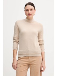 πουλόβερ με προσθήκη μαλλιού sisley χρώμα: μπεζ, 122wl202b 80% μαλλί, 20% πολυαμίδιο