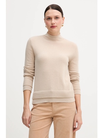 πουλόβερ με προσθήκη μαλλιού sisley χρώμα μπεζ, 122wl202b