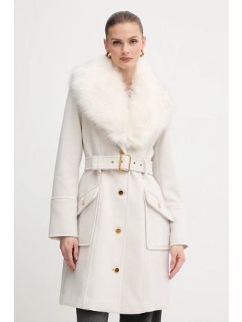 παλτό με προσθήκη μαλλιού marciano guess alice χρώμα μπεζ