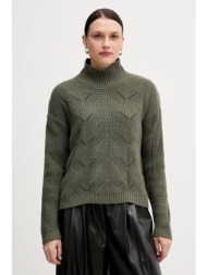 πουλόβερ με προσθήκη μαλλιού united colors of benetton χρώμα: πράσινο, 1fdfd10f2 80% μαλλί, 20% πολυ