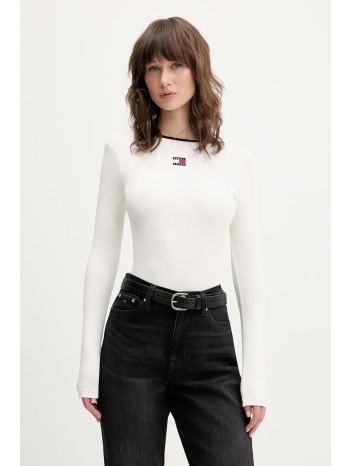 μακρυμάνικο tommy jeans χρώμα άσπρο, dw0dw21839 95%