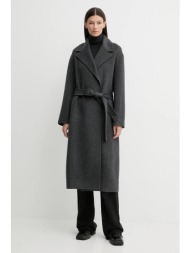 παλτό με προσθήκη μαλλιού zadig&voltaire χρώμα: γκρι, wwco01237 τσέπες: 55% πολυεστέρας, 45% βισκόζη