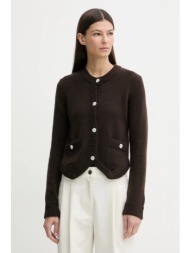 ζακέτα κασμίρ zadig&voltaire γυναικεία, χρώμα: καφέ, kwca01641 100% κασμίρι