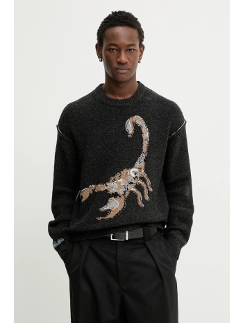 μάλλινο πουλόβερ zadig&voltaire ανδρικό, χρώμα γκρι