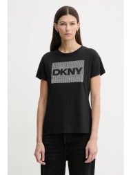 μπλουζάκι dkny χρώμα: μαύρο, dj6t1701 60% βαμβάκι, 40% modal