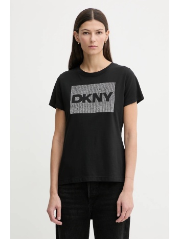 μπλουζάκι dkny χρώμα μαύρο, dj6t1701 60% βαμβάκι, 40% modal