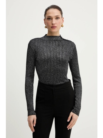 πουλόβερ morgan χρώμα μαύρο, mcoria 65% βισκόζη, 17%