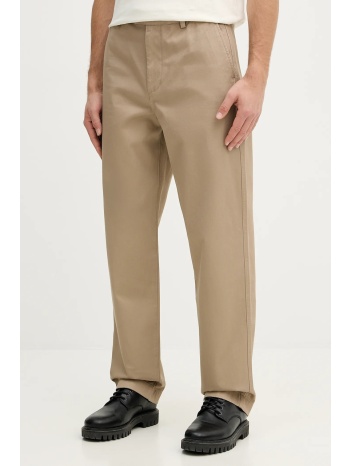 βαμβακερό παντελόνι tommy hilfiger ανδρικό, χρώμα καφέ