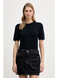 βαμβακερό μπλουζάκι tommy hilfiger χρώμα: ναυτικό μπλε, ww0ww48793 100% βαμβάκι