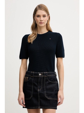 βαμβακερό μπλουζάκι tommy hilfiger χρώμα ναυτικό μπλε