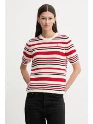 βαμβακερό μπλουζάκι tommy hilfiger χρώμα: κόκκινο, ww0ww48793 100% βαμβάκι