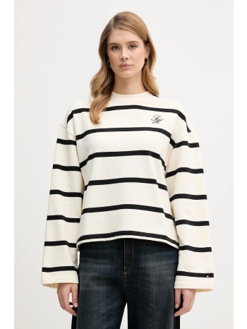 μακρυμάνικο tommy hilfiger χρώμα μπεζ, ww0ww48431 83%