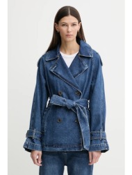 τζιν παλτό dkny χρώμα: μπλε, dl5mpv83 100% βαμβάκι