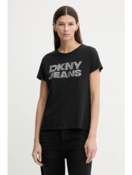 μπλουζάκι dkny χρώμα: μαύρο, dj6t1692 60% βαμβάκι, 40% modal