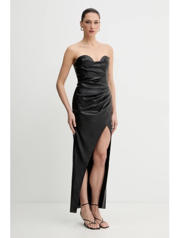 φόρεμα bardot χρώμα μαύρο, 60141db κύριο υλικό 55%