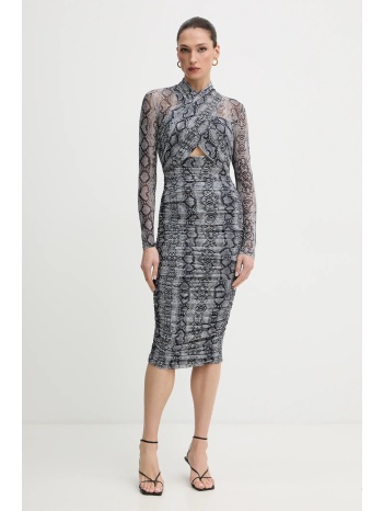 φόρεμα bardot χρώμα γκρι, 56305db3 κύριο υλικό 95%