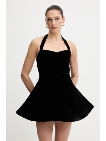 φόρεμα bardot χρώμα μαύρο, 60215db κύριο υλικό 95%