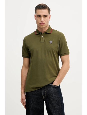 βαμβακερό μπλουζάκι πόλο hackett london ανδρικό, χρώμα