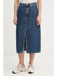 τζιν φούστα tommy hilfiger χρώμα: ναυτικό μπλε, ww0ww47729 100% βαμβάκι