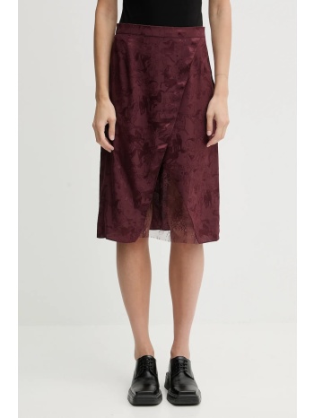 μεταξωτή φούστα zadig&voltaire χρώμα μπορντό, wwsk01620