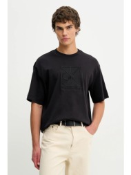 βαμβακερό μπλουζάκι calvin klein ανδρικά, χρώμα: μαύρο, lv04le200g 100% βαμβάκι