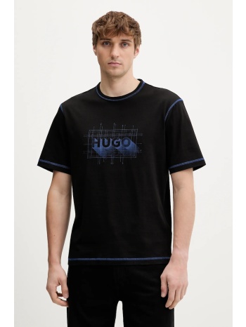 βαμβακερό μπλουζάκι hugo blue nothal 100% βαμβάκι