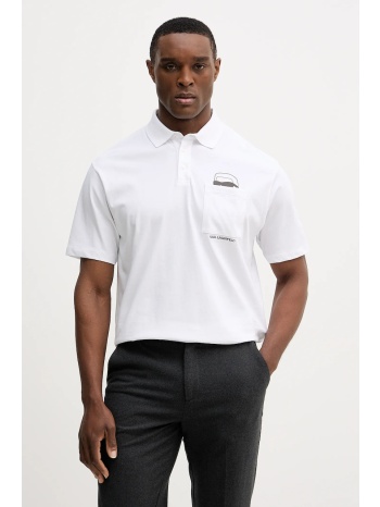 βαμβακερό μπλουζάκι πόλο karl lagerfeld 100% βαμβάκι