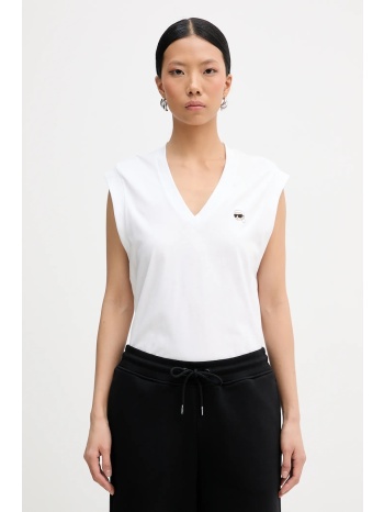 βαμβακερό τοπ karl lagerfeld ikon 100% οργανικό βαμβάκι