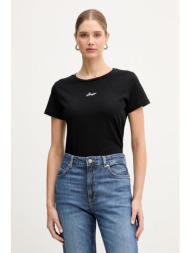 βαμβακερό μπλουζάκι boss orange c elove embro 100% βαμβάκι