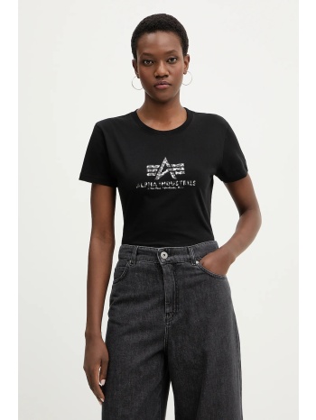 βαμβακερό μπλουζάκι alpha industries basic bl mirror leo w