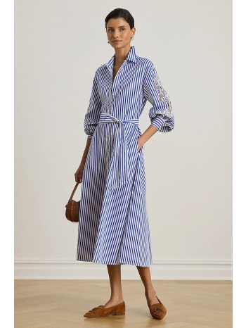 βαμβακερό φόρεμα lauren ralph lauren 100% βαμβάκι