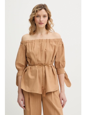 μπλούζα με μείγμα από λινό twinset 37% πολυεστέρας, 36%