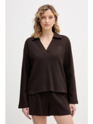 βαμβακερή μπλούζα με μακριά μανίκια karl lagerfeld hotel karl 100% βαμβάκι