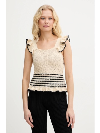 τοπ από λινό μείγμα twinset υλικό 1 93% βαμβάκι, 5% λινό