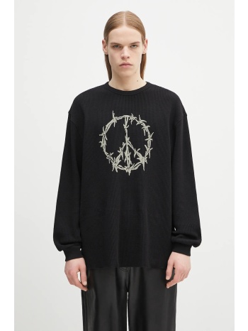 βαμβακερή μπλούζα aries peace press gothic waffle ls tee