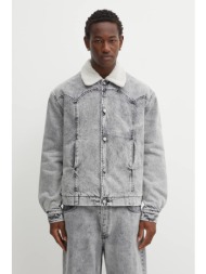 τζιν μπουφάν aries sherpa denim car coat 100% βαμβάκι